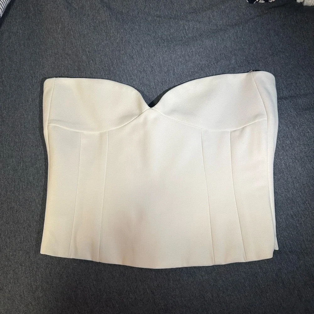 Zara Cream Strapless Corset Top - Picture 2 of 4